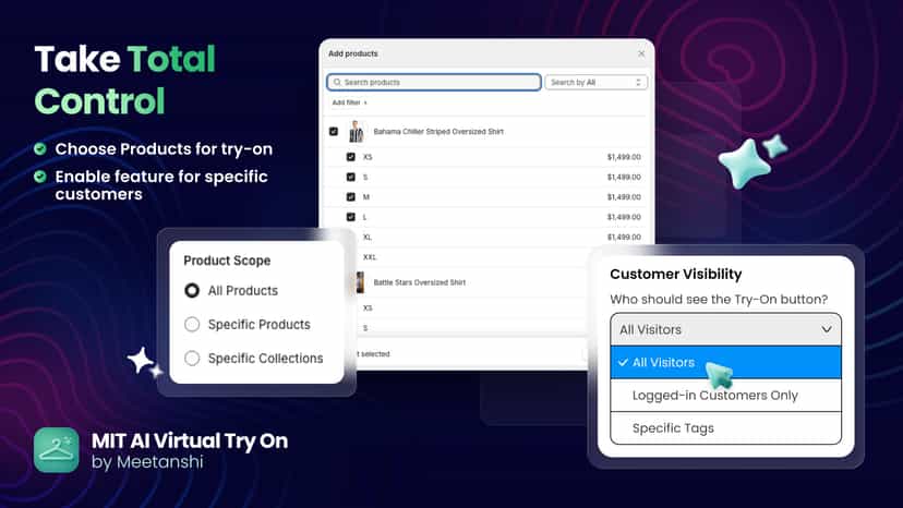 Enable try on for specific customers / products