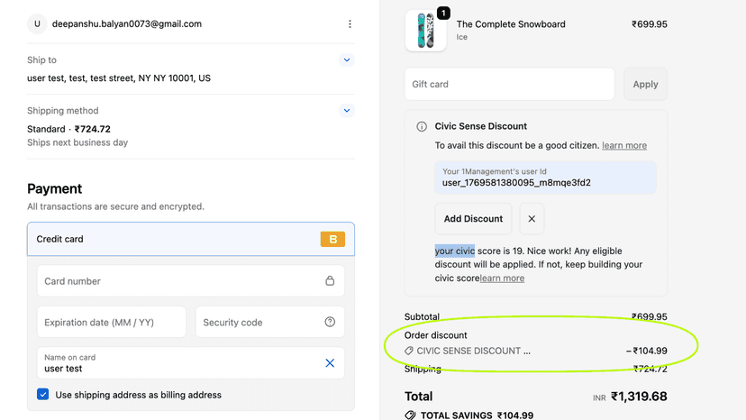 Civic Score Discounts
