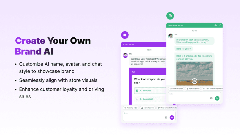 Brand your AI assistant—tailor its name, avatar & store visuals.