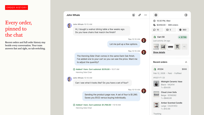 Omnichannel inbox with full customer conversation history