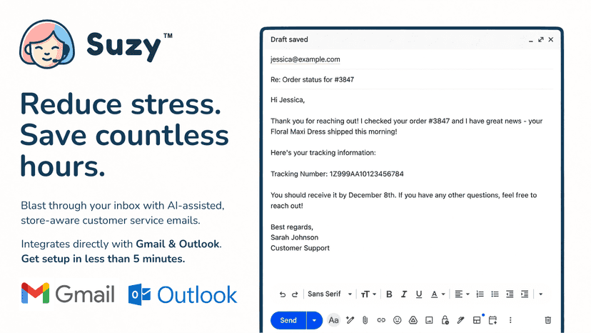 Save countless hours on customer service with ai-powered emails
