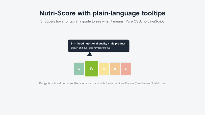 Nutri-Score badge with a tooltip