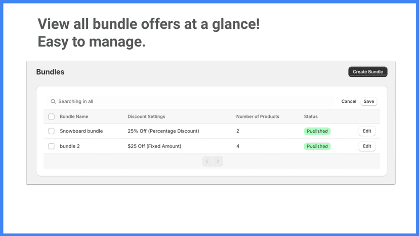 View all bundle offers at a glance