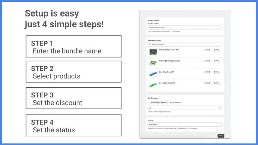 Setup is easy just 4 simple steps