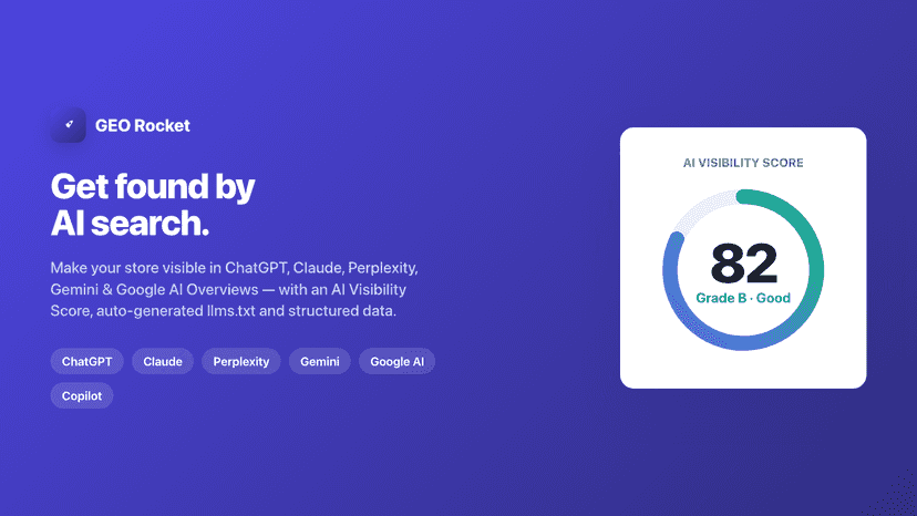 GEO Rocket — get your store found by AI search
