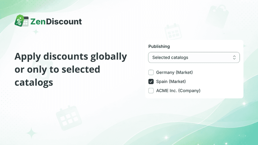 Apply discounts globally or only to selected catalogs
