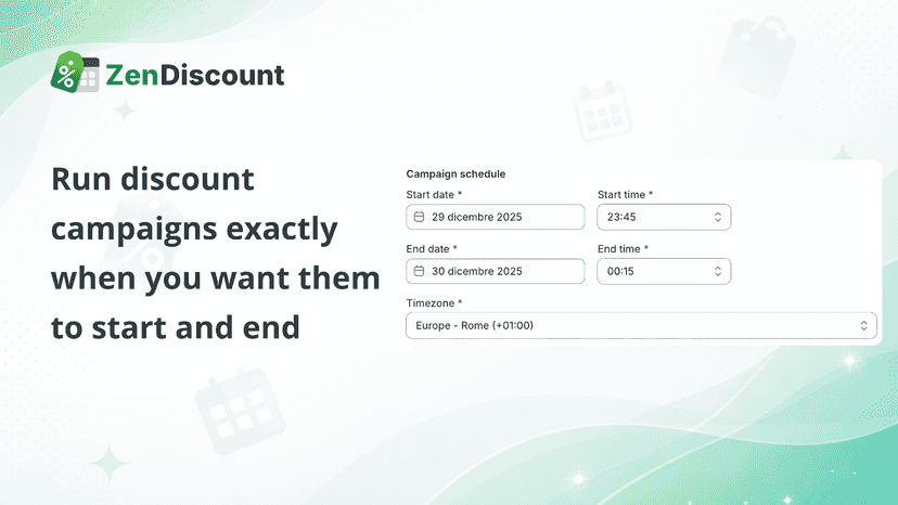 Run discount campaigns when you want them to start and end