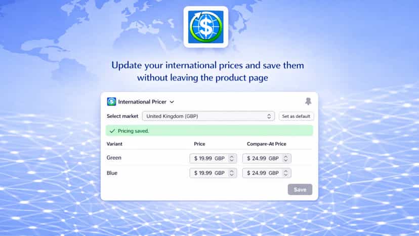Set your international prices on the product page