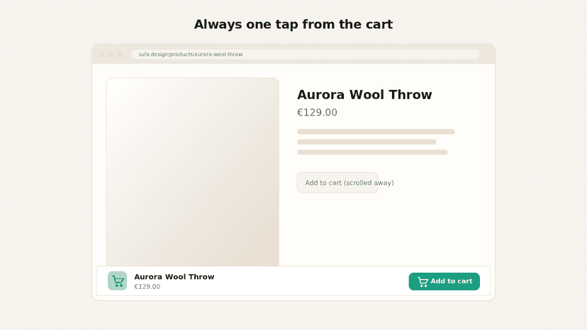 Sticky Add to Cart bar pinned to a product page