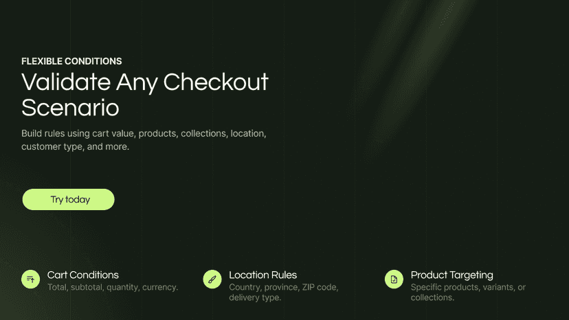 Validate any checkout scenario