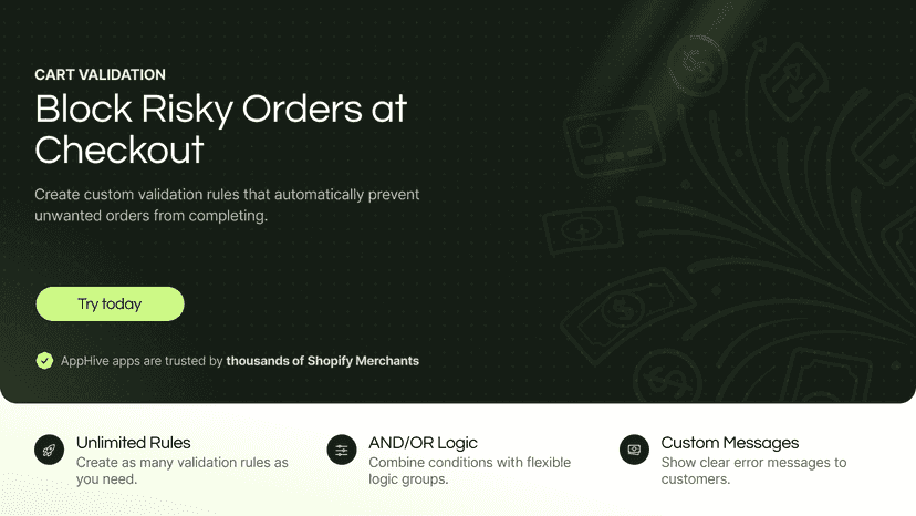Cart and checkout validation
