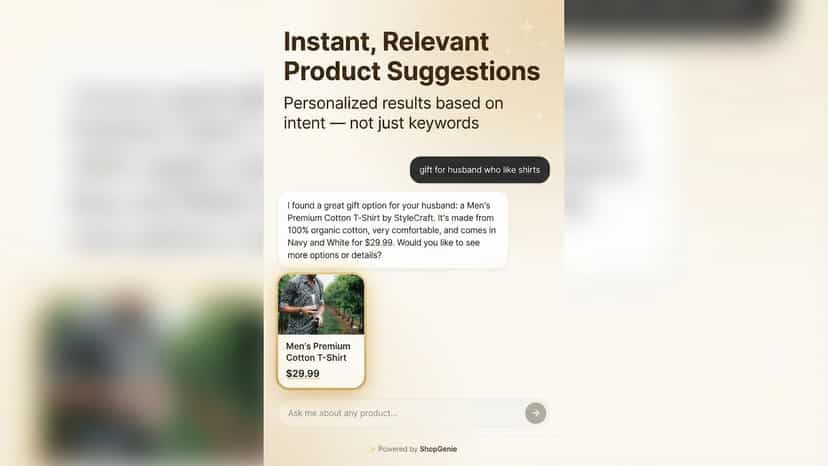 Instant personalized product suggestions