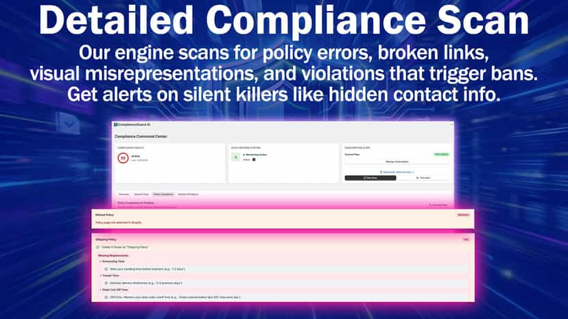 Shopify App Dashboard: Real-time Google Compliance Monitor