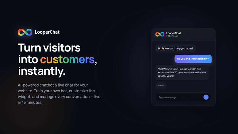 LooperChat AI chat and support widget for shopify stores