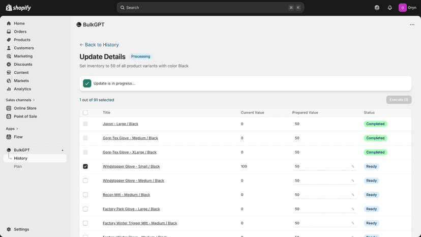Preview and execute changes
