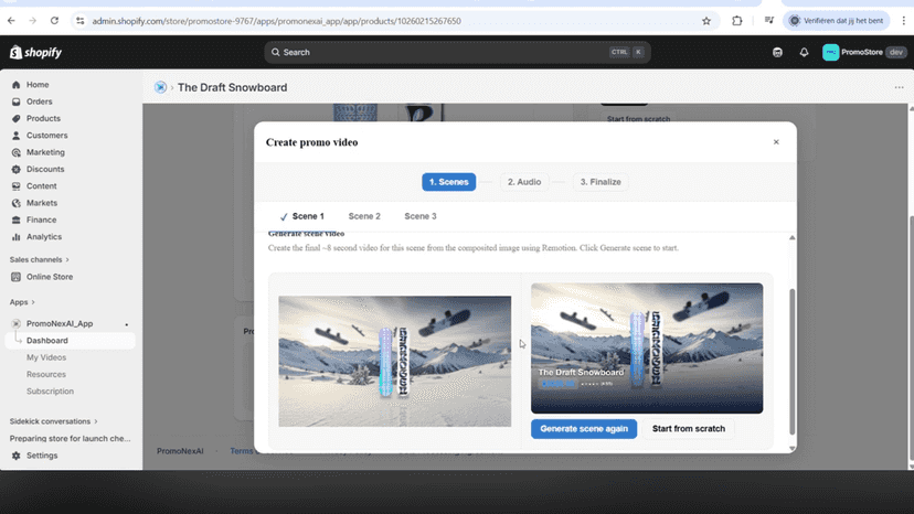 Automated video scenes with AI voiceover for Shopify