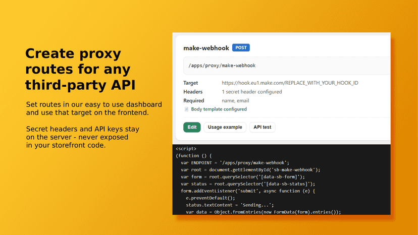 Create proxy routes for any third-party API
