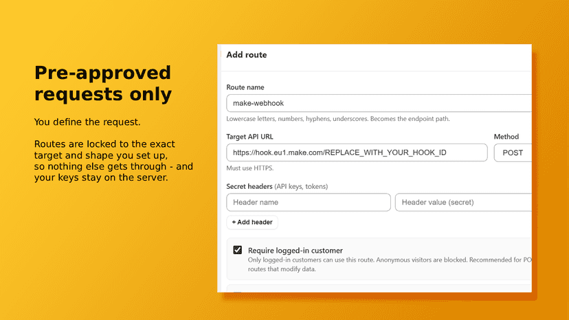 Pre-approved requests only