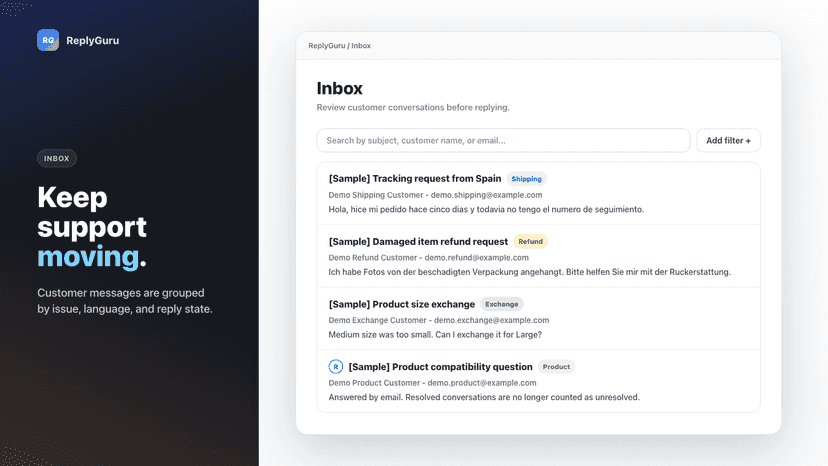 Review multilingual customer messages in one inbox