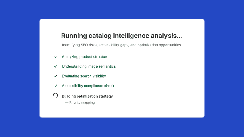 AI catalog intelligence analysis running in real time
