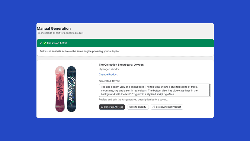 AI-generated alt text for product with before and after view
