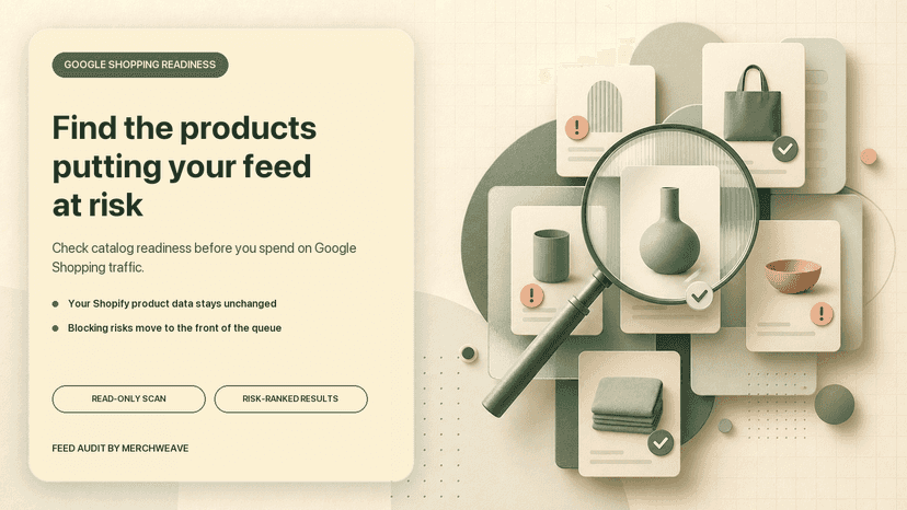 Catalog scan shows products with Google Shopping feed risks