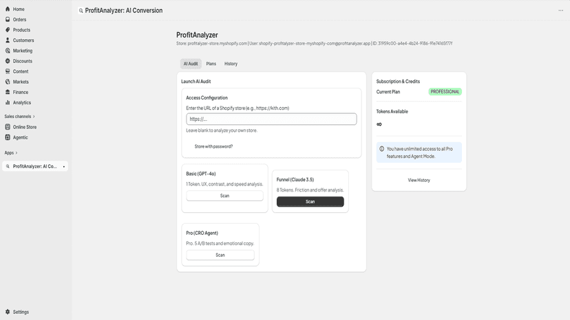 UI ProfitAnalyzer
