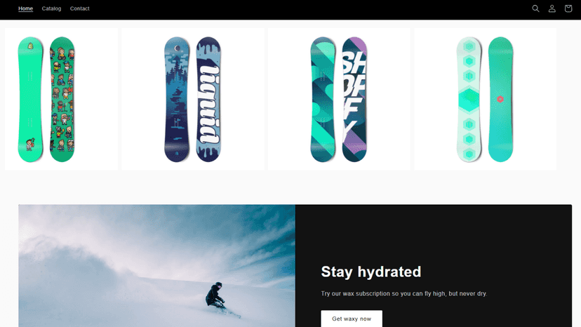 Image carousel and promo banner section