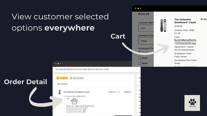 product personalizer, image upload, order field