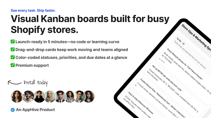 Visual kanban boards for busy Shopify stores