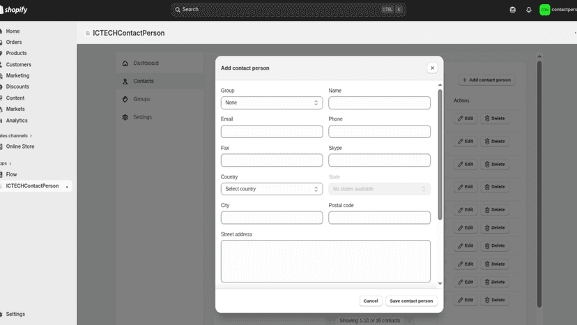 Contact Configuration