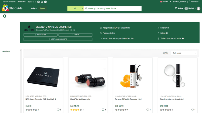display product collection on multivendor to local consumer