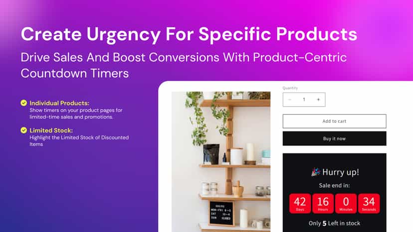 Create a Urgency for Specific Products