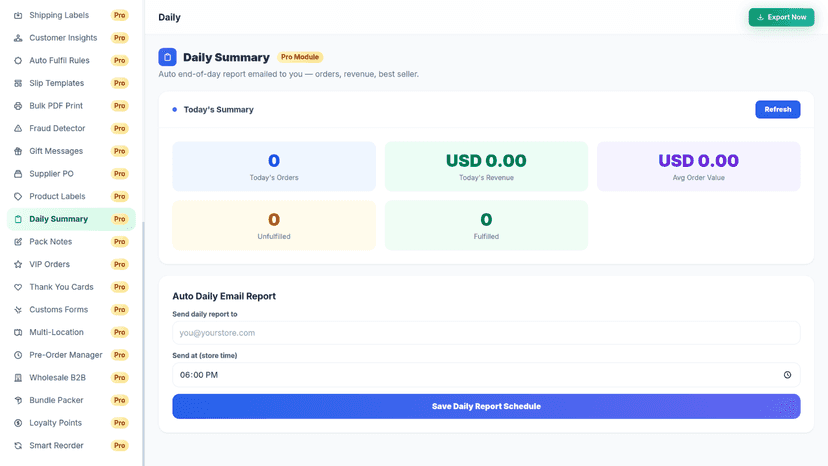 PackSlip COD manager showing cash on delivery orders
