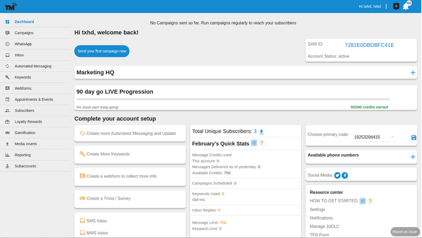 Dashboard Page