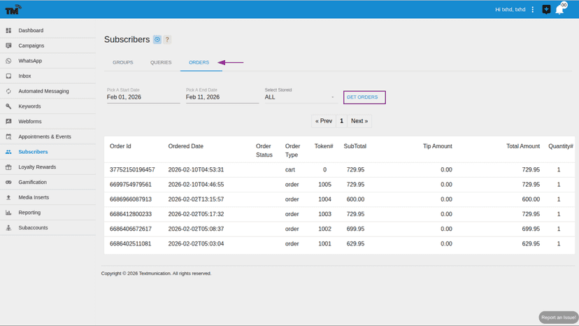 Order Details Page