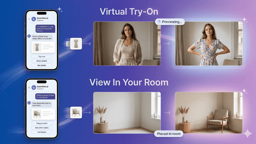 Virtual try-on and view-in-room shopping assistant