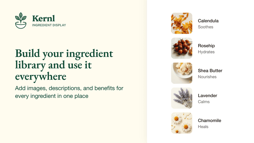 Build your ingredient library and use it everywhere
