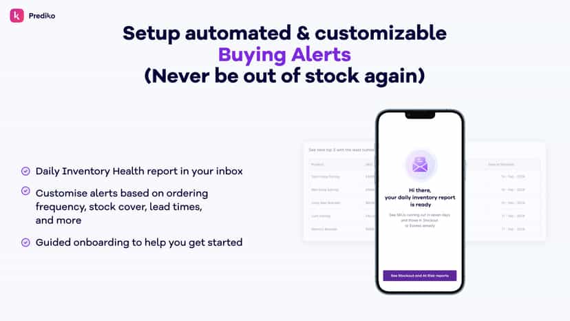 Out of stock alerts automated to stay on top of inventory health