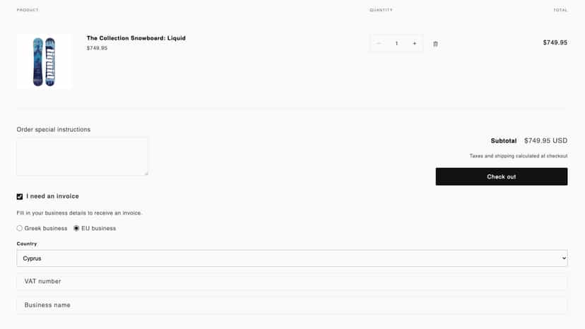 cart page eu vat capture