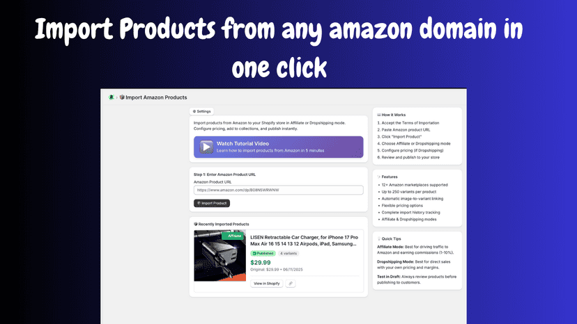 DropAffilate : Amazon Importer