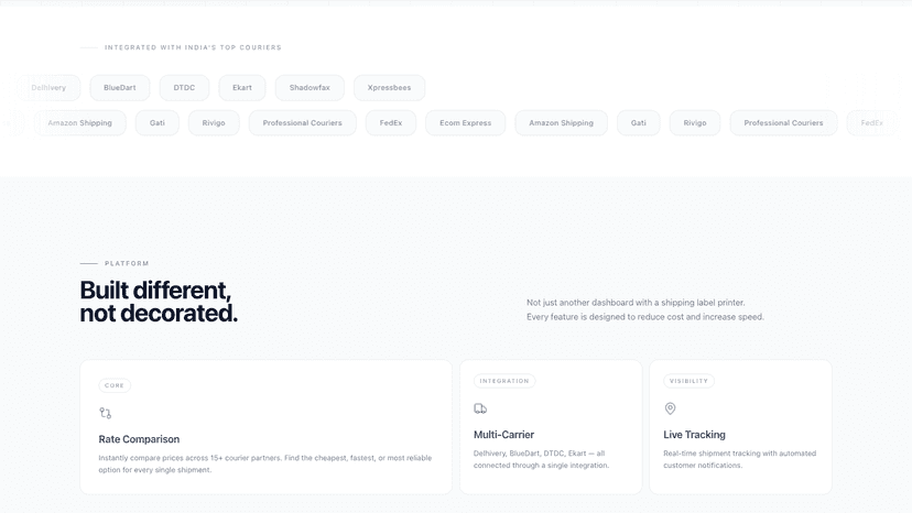Landing page.