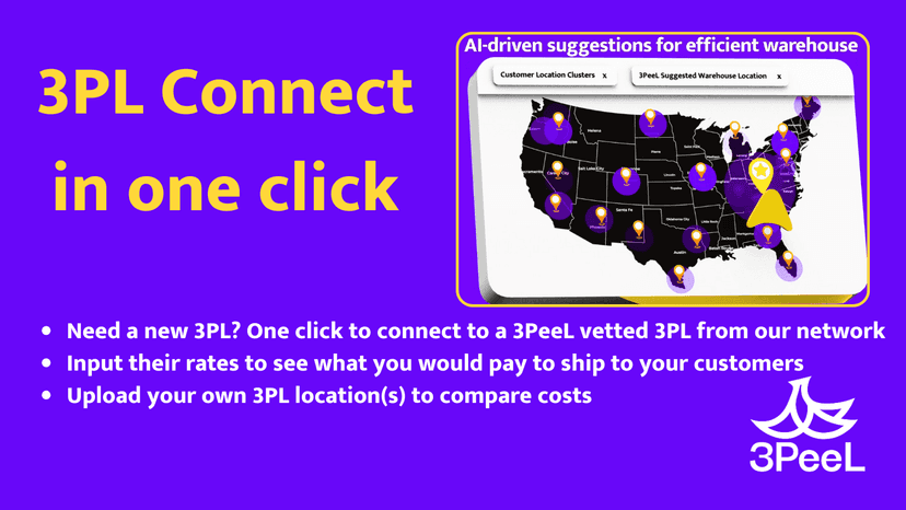 instantly connect to a 3pl with one click on 3peel app