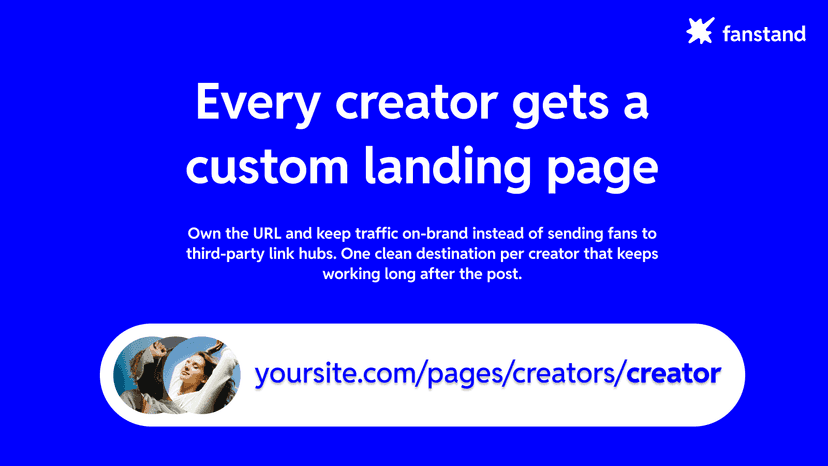 Every creator gets a custom landing page.
