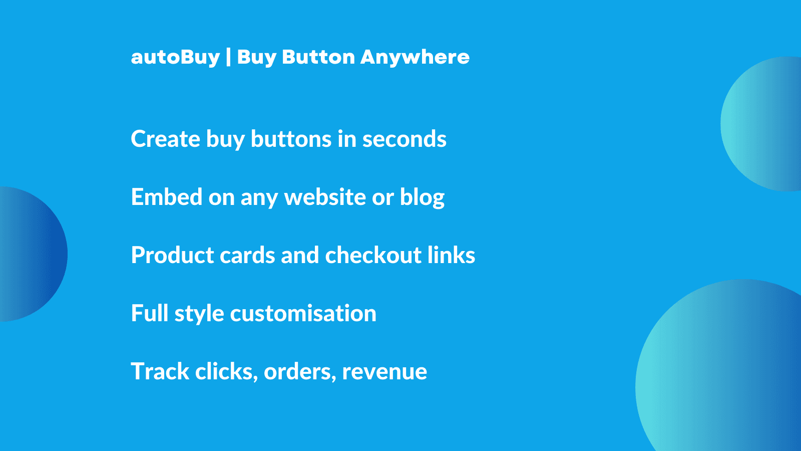 Create buttons, product cards and checkout links