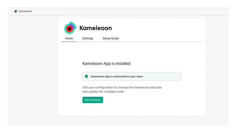 Kameleoon App setup process