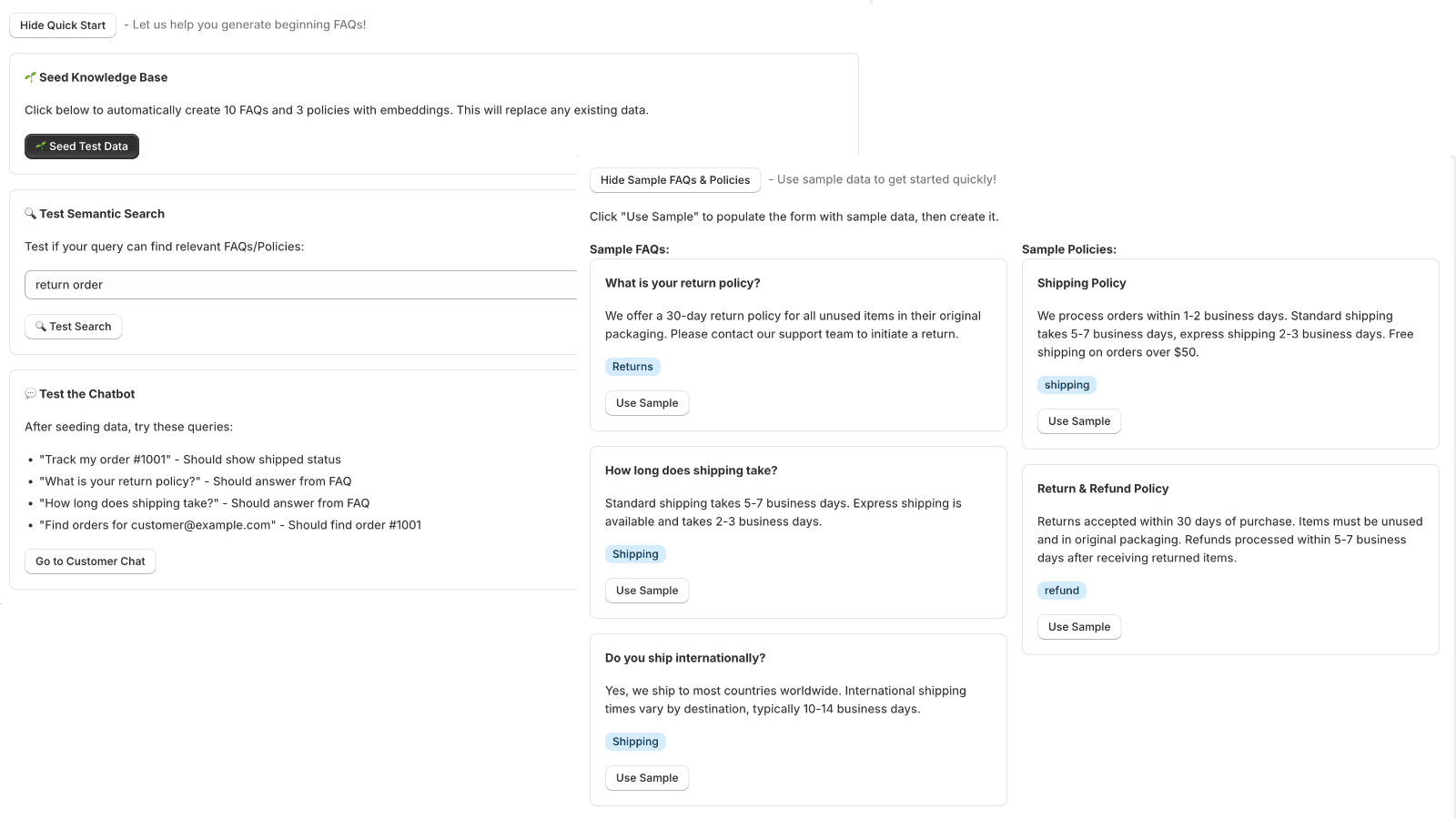 we provide AI generates and sample questions for your start