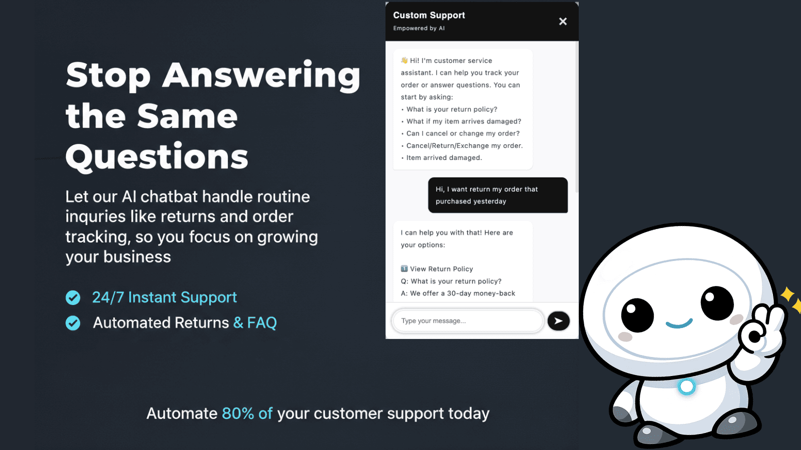 Save your time with our agentic chatbot