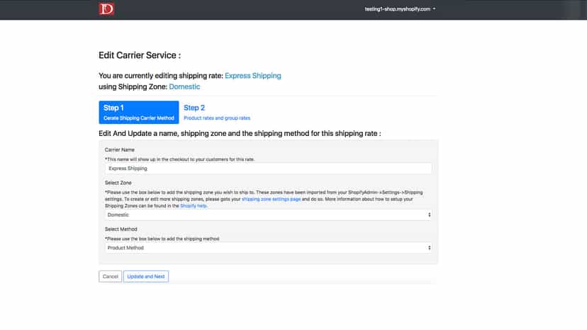 Choose Shipping method Options By products or by Total