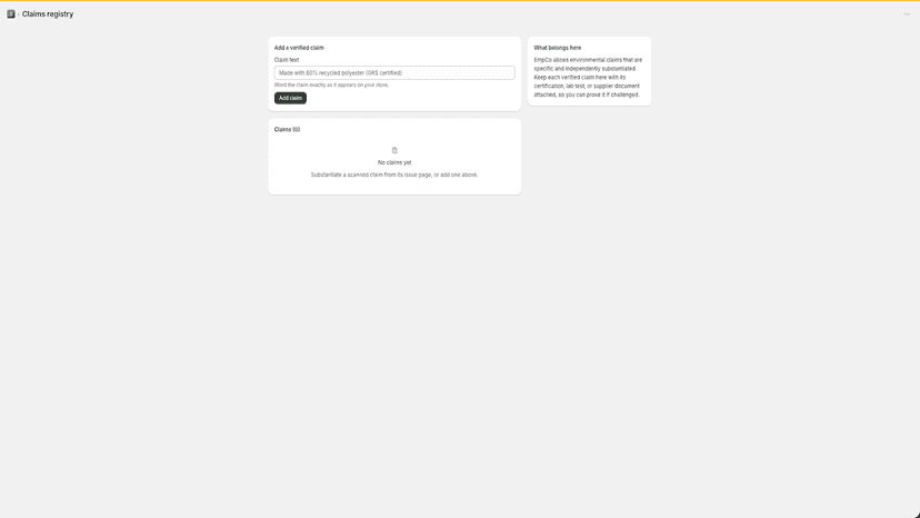 Claims registry for verified claims backed by evidence